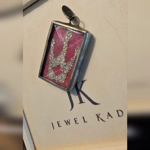 Jewel Kade Pink and Silver Crown Pendant - Picture 4 of 4